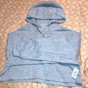 Grey active crop top sweater size:large